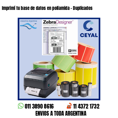 Imprimí tu base de datos en poliamida – Duplicados
