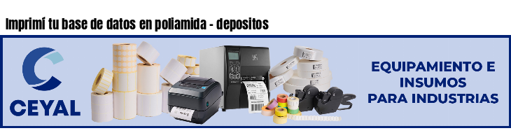 Imprimí tu base de datos en poliamida - depositos