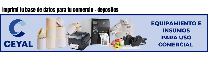Imprimí tu base de datos para tu comercio - depositos