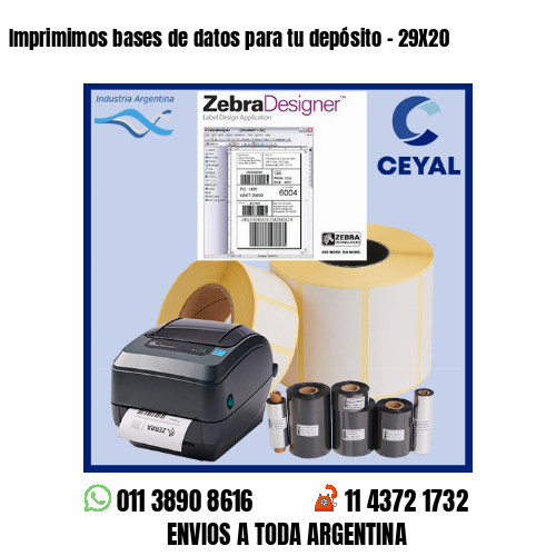 Imprimimos bases de datos para tu depósito – 29X20
