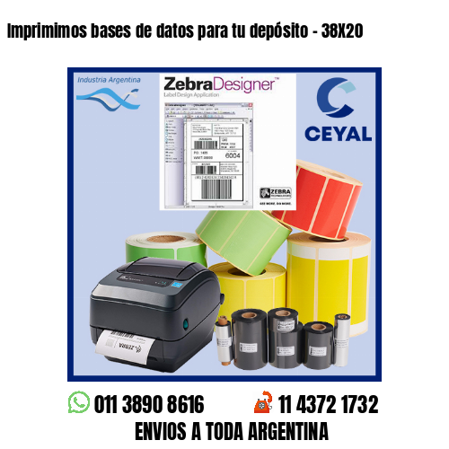 Imprimimos bases de datos para tu depósito – 38X20