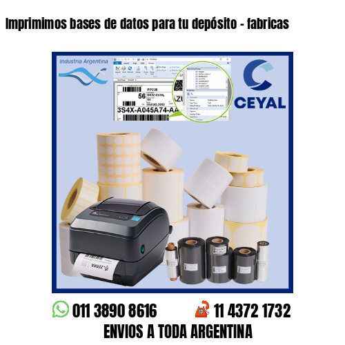Imprimimos bases de datos para tu depósito – fabricas