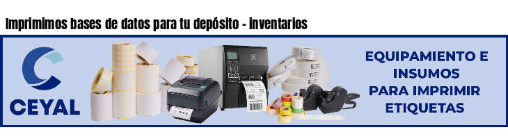 Imprimimos bases de datos para tu depósito - inventarios