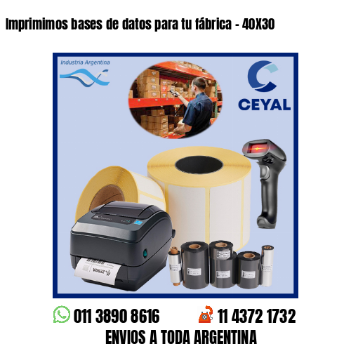 Imprimimos bases de datos para tu fábrica – 40X30