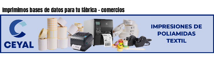 Imprimimos bases de datos para tu fábrica - comercios