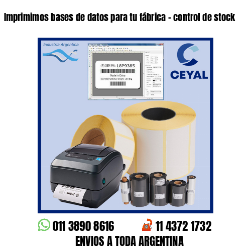 Imprimimos bases de datos para tu fábrica – control de stock