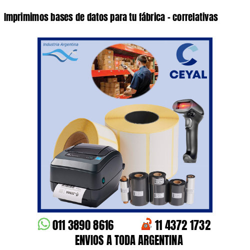 Imprimimos bases de datos para tu fábrica – correlativas