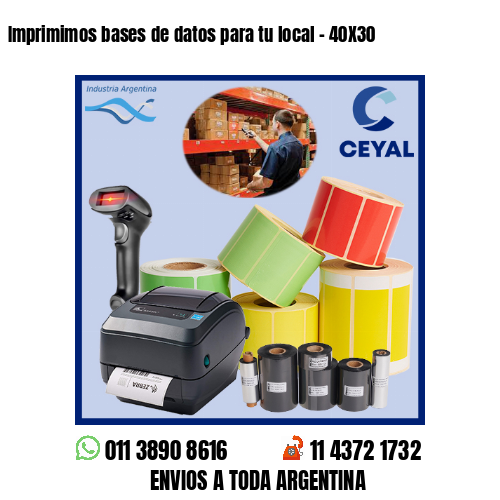 Imprimimos bases de datos para tu local – 40X30