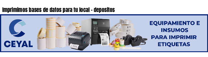 Imprimimos bases de datos para tu local - depositos