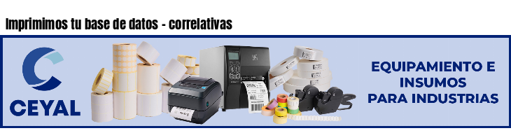 Imprimimos tu base de datos - correlativas