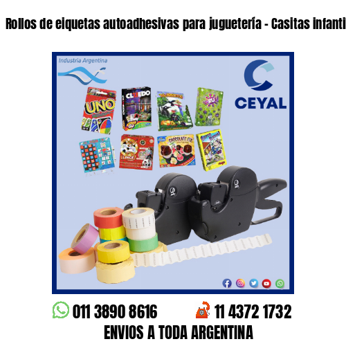 Rollos de eiquetas autoadhesivas para juguetería – Casitas infantiles