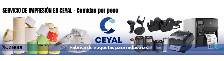 SERVICIO DE IMPRESIÓN EN CEYAL - Comidas por peso