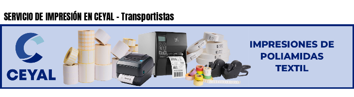 SERVICIO DE IMPRESIÓN EN CEYAL - Transportistas