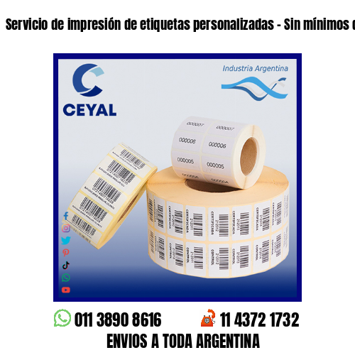 Servicio de impresión de etiquetas personalizadas – Sin mínimos de compra!