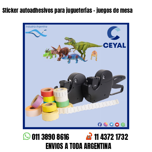 Sticker autoadhesivos para jugueterías – juegos de mesa