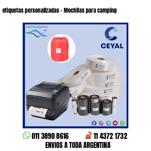 etiquetas personalizadas – Mochilas para camping