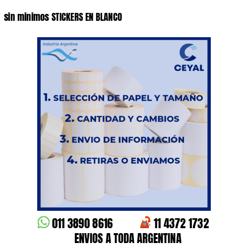 sin minimos STICKERS EN BLANCO