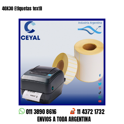 40X30 Etiquetas textil