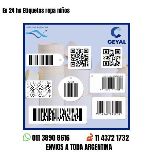En 24 hs Etiquetas ropa niños