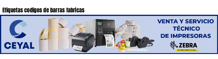 Etiquetas codigos de barras fabricas 