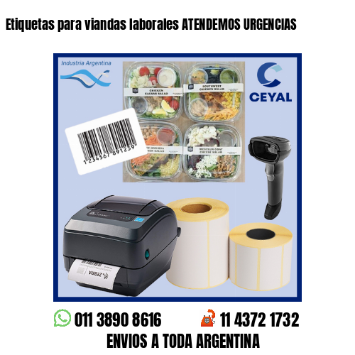 Etiquetas para viandas laborales ATENDEMOS URGENCIAS