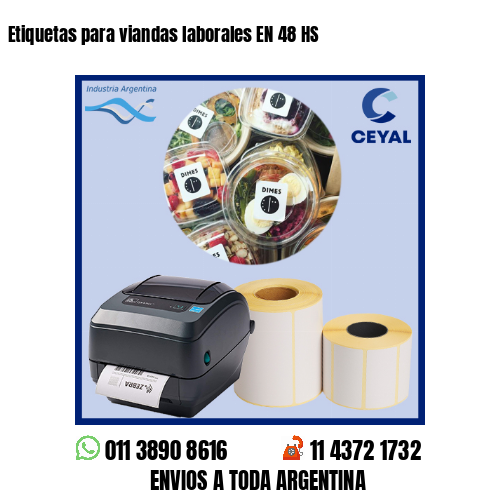 Etiquetas para viandas laborales EN 48 HS