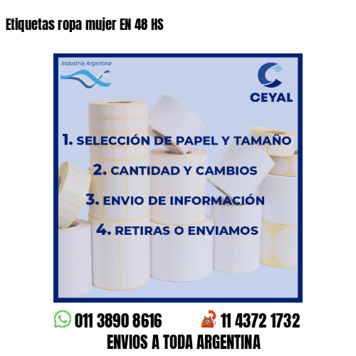 Etiquetas ropa mujer EN 48 HS