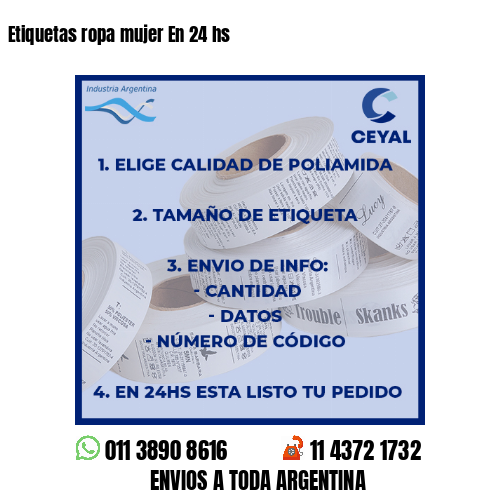 Etiquetas ropa mujer En 24 hs