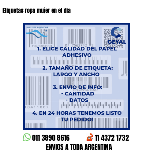 Etiquetas ropa mujer en el dia