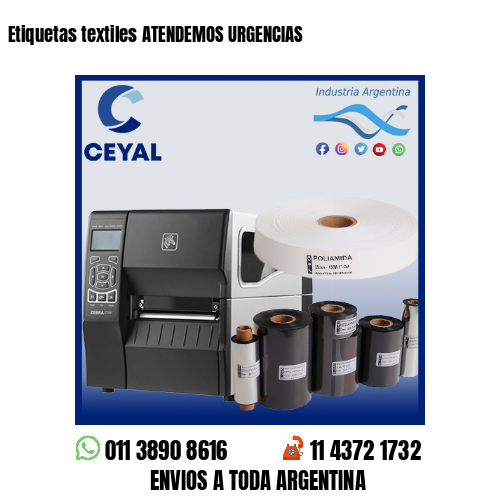 Etiquetas textiles ATENDEMOS URGENCIAS