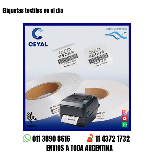 Etiquetas textiles en el dia