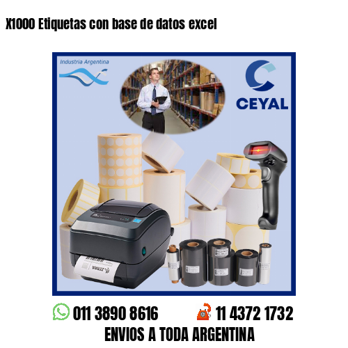 X1000 Etiquetas con base de datos excel
