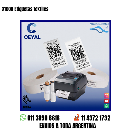X1000 Etiquetas textiles