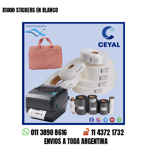 X1000 STICKERS EN BLANCO