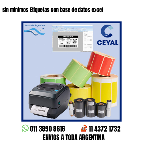 sin minimos Etiquetas con base de datos excel