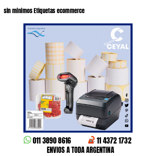sin minimos Etiquetas ecommerce