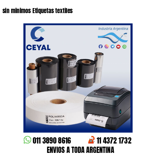 sin minimos Etiquetas textiles
