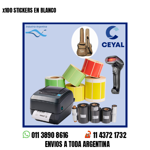 x100 STICKERS EN BLANCO