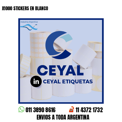 X1000 STICKERS EN BLANCO