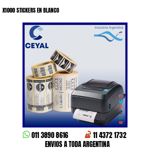 X1000 STICKERS EN BLANCO