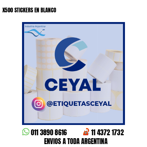 X500 STICKERS EN BLANCO