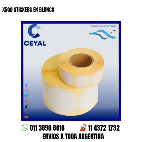 X500 STICKERS EN BLANCO