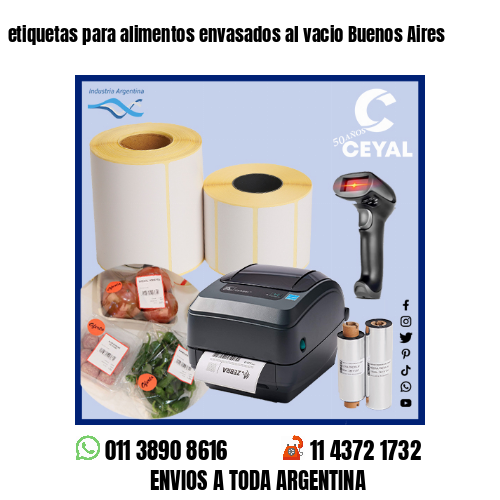 etiquetas para alimentos envasados al vacio Buenos Aires