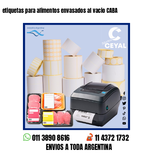 etiquetas para alimentos envasados al vacio CABA