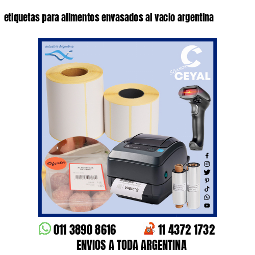 etiquetas para alimentos envasados al vacio argentina