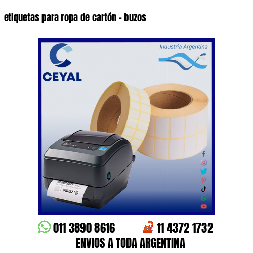 etiquetas para ropa de cartón – buzos
