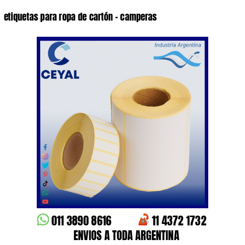 etiquetas para ropa de cartón – camperas