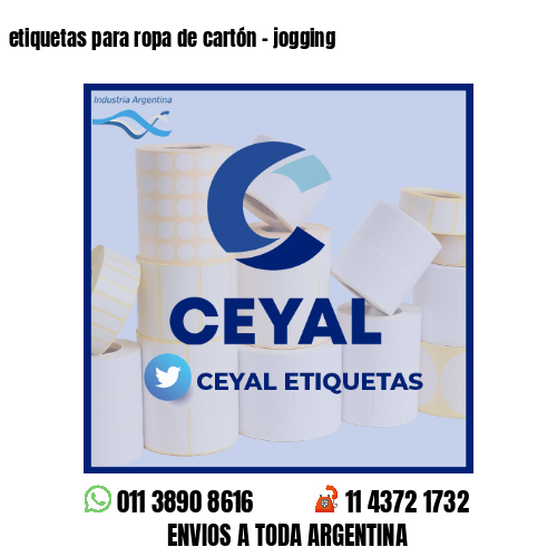 etiquetas para ropa de cartón - jogging