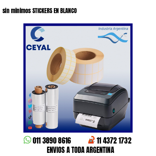 sin minimos STICKERS EN BLANCO