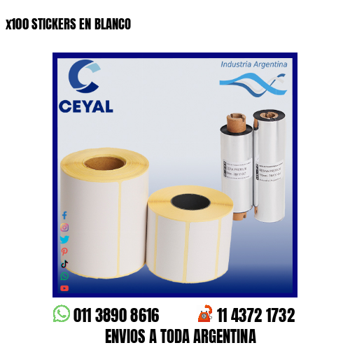 x100 STICKERS EN BLANCO